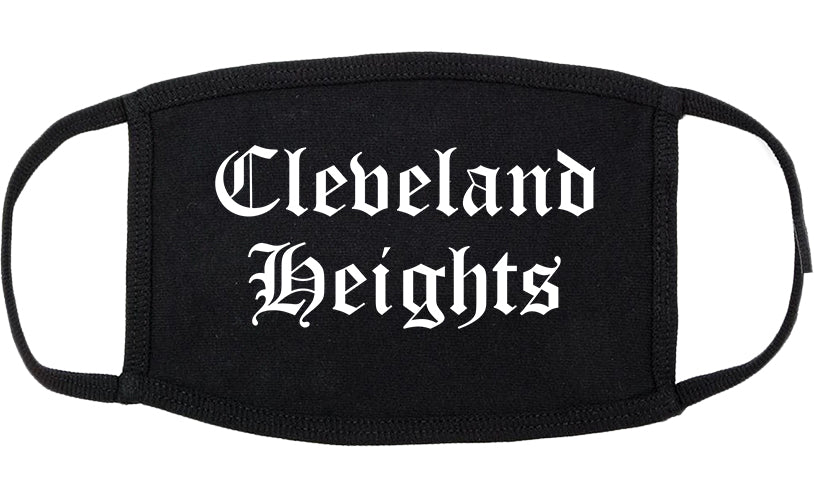 Cleveland Heights Ohio OH Old English Cotton Face Mask Black