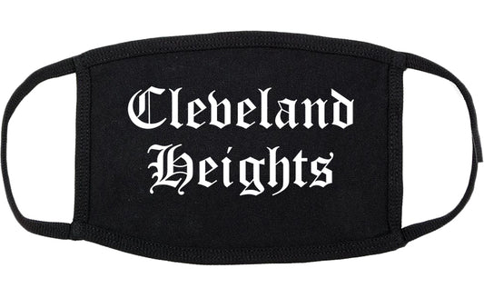 Cleveland Heights Ohio OH Old English Cotton Face Mask Black