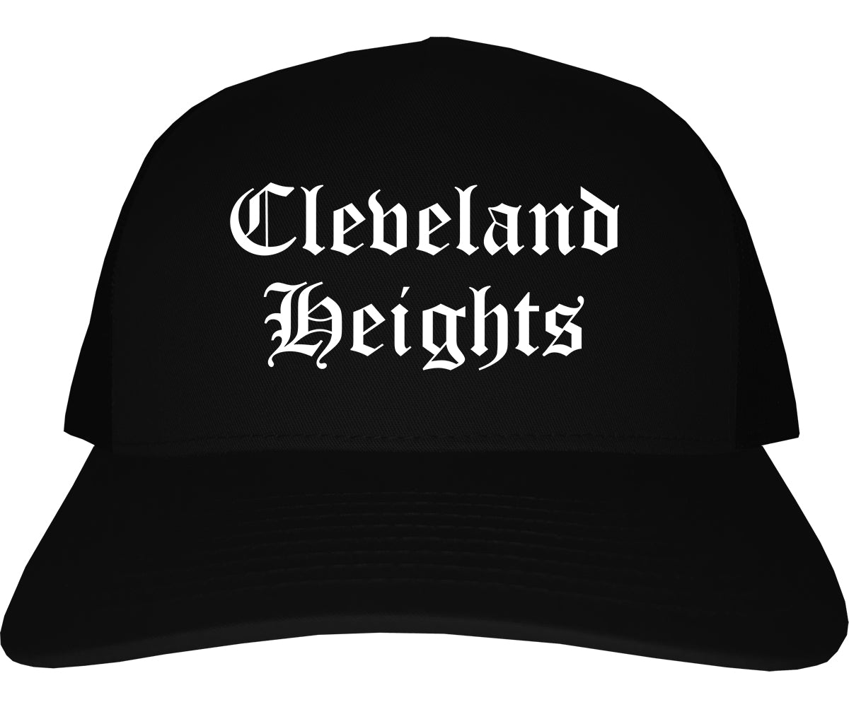 Cleveland Heights Ohio OH Old English Mens Trucker Hat Cap Black
