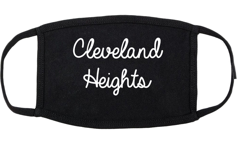 Cleveland Heights Ohio OH Script Cotton Face Mask Black
