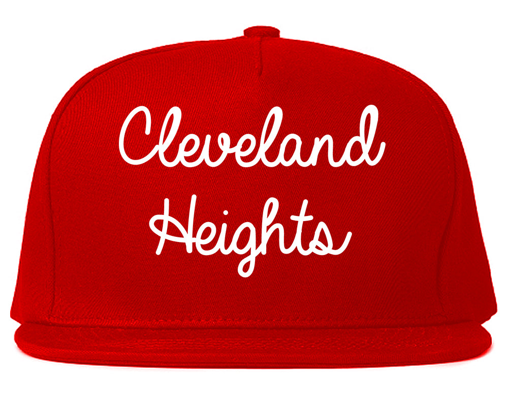 Cleveland Heights Ohio OH Script Mens Snapback Hat Red