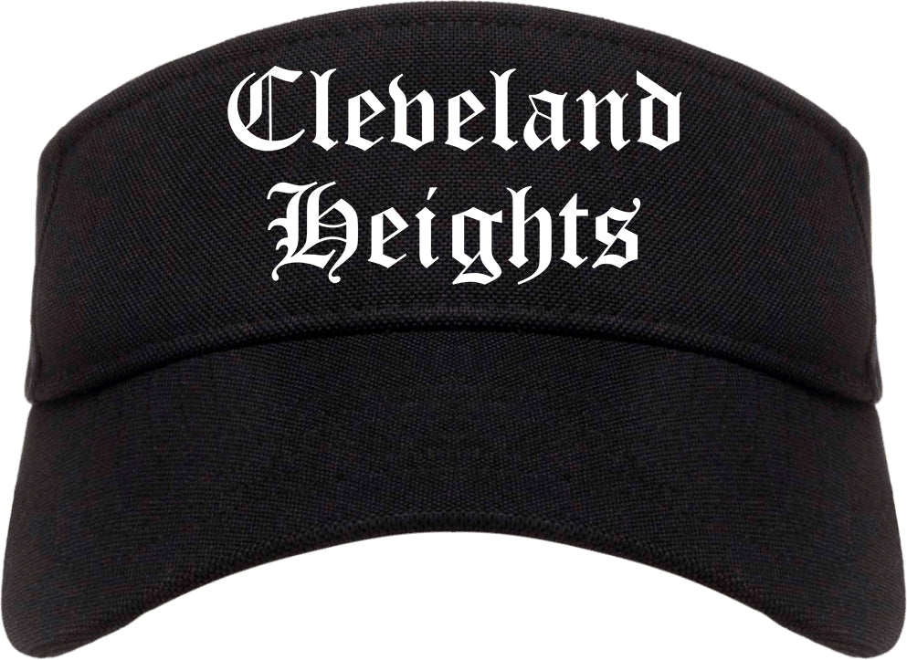 Cleveland Heights Ohio OH Old English Mens Visor Cap Hat Black