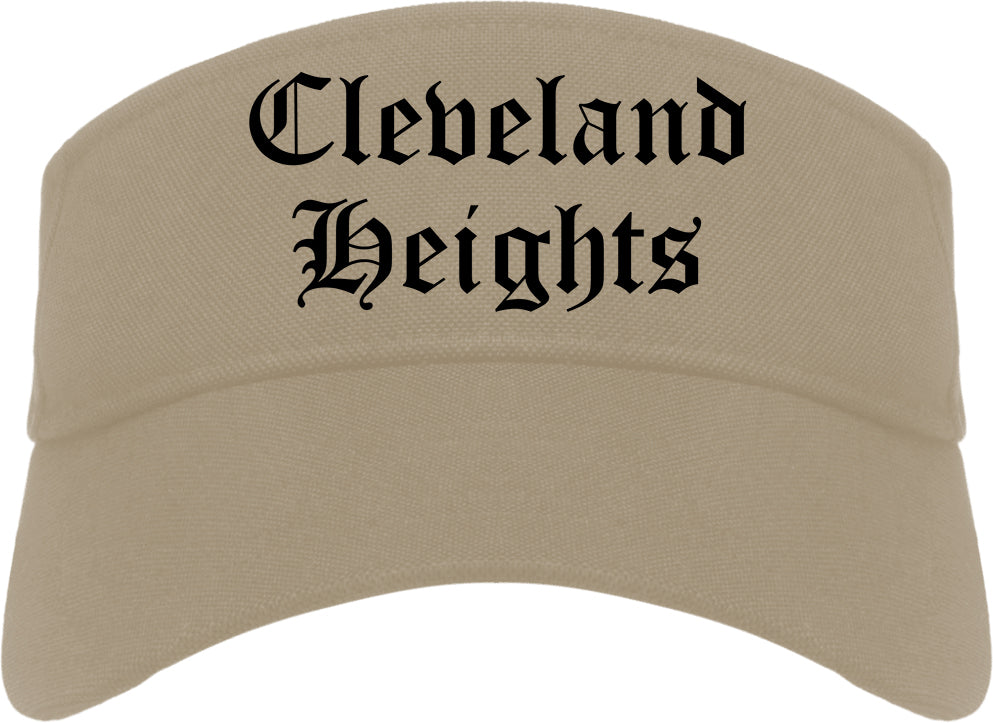 Cleveland Heights Ohio OH Old English Mens Visor Cap Hat Khaki