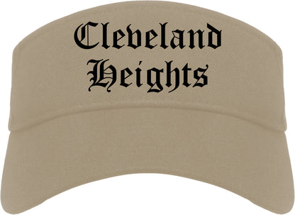 Cleveland Heights Ohio OH Old English Mens Visor Cap Hat Khaki