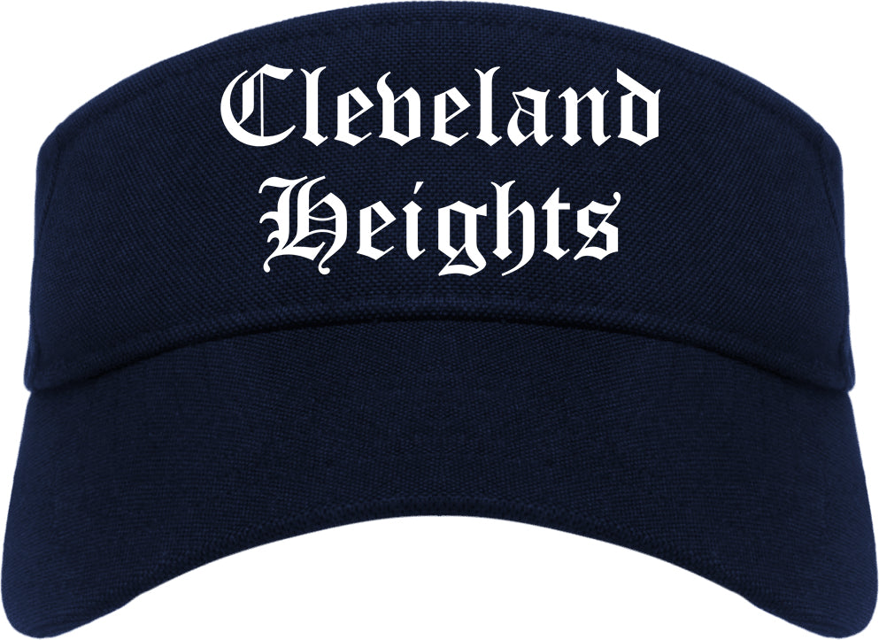 Cleveland Heights Ohio OH Old English Mens Visor Cap Hat Navy Blue
