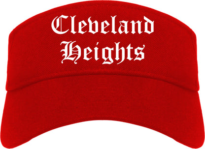 Cleveland Heights Ohio OH Old English Mens Visor Cap Hat Red