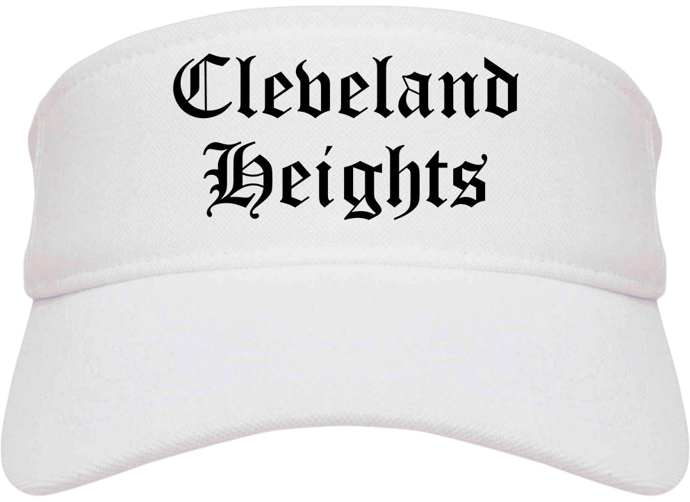 Cleveland Heights Ohio OH Old English Mens Visor Cap Hat White