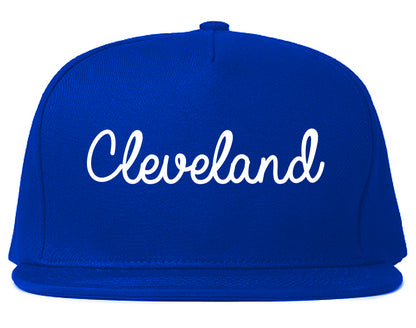 Cleveland Ohio OH Script Mens Snapback Hat Royal Blue