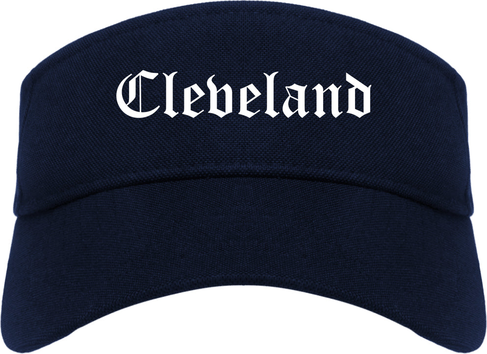 Cleveland Ohio OH Old English Mens Visor Cap Hat Navy Blue