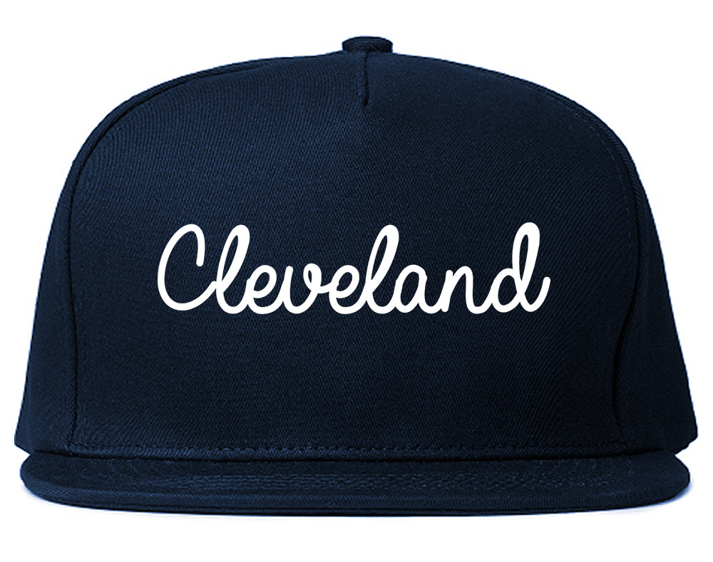 Cleveland Tennessee TN Script Mens Snapback Hat Navy Blue