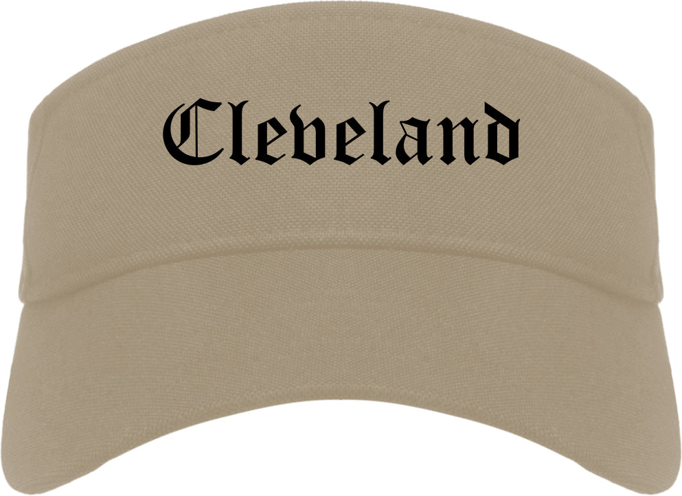 Cleveland Tennessee TN Old English Mens Visor Cap Hat Khaki