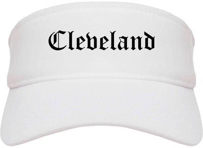 Cleveland Tennessee TN Old English Mens Visor Cap Hat White