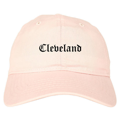 Cleveland Texas TX Old English Mens Dad Hat Baseball Cap Pink