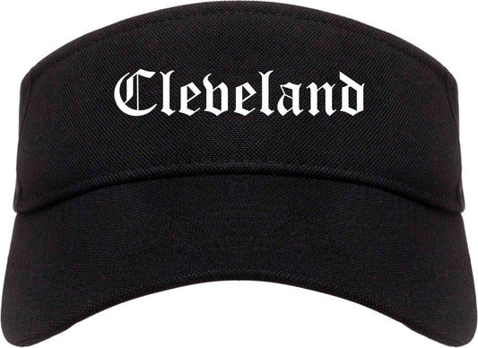 Cleveland Texas TX Old English Mens Visor Cap Hat Black