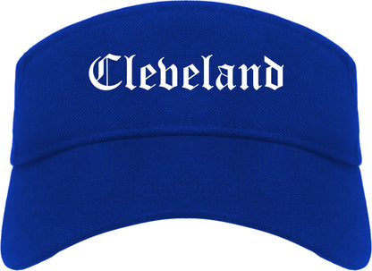 Cleveland Texas TX Old English Mens Visor Cap Hat Royal Blue