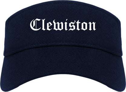 Clewiston Florida FL Old English Mens Visor Cap Hat Navy Blue