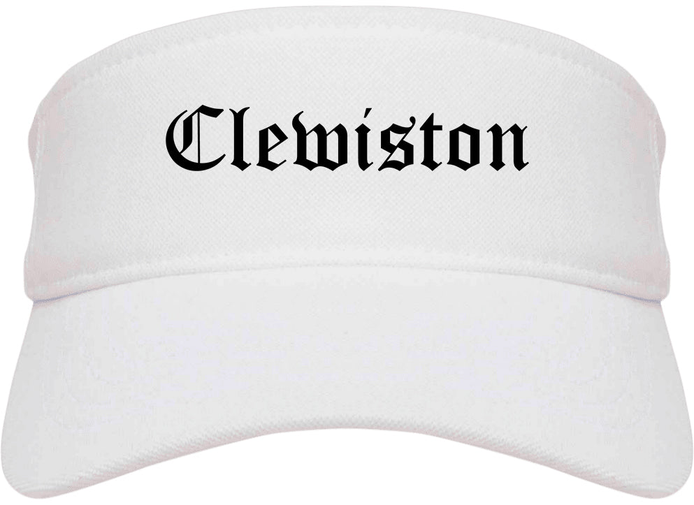 Clewiston Florida FL Old English Mens Visor Cap Hat White