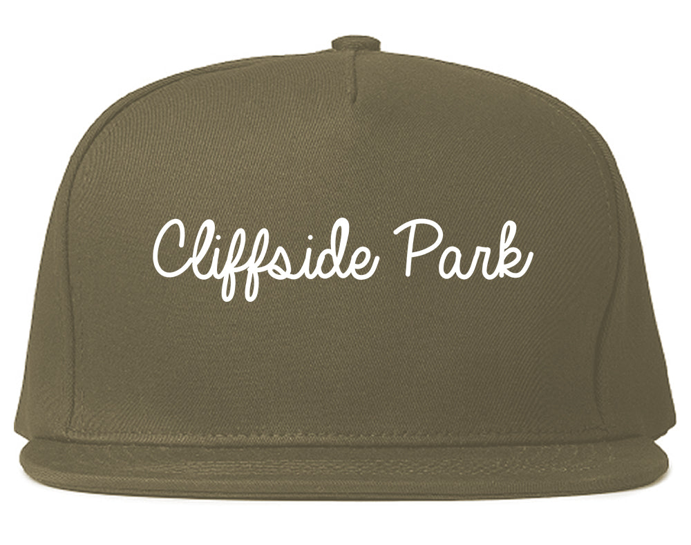 Cliffside Park New Jersey NJ Script Mens Snapback Hat Grey