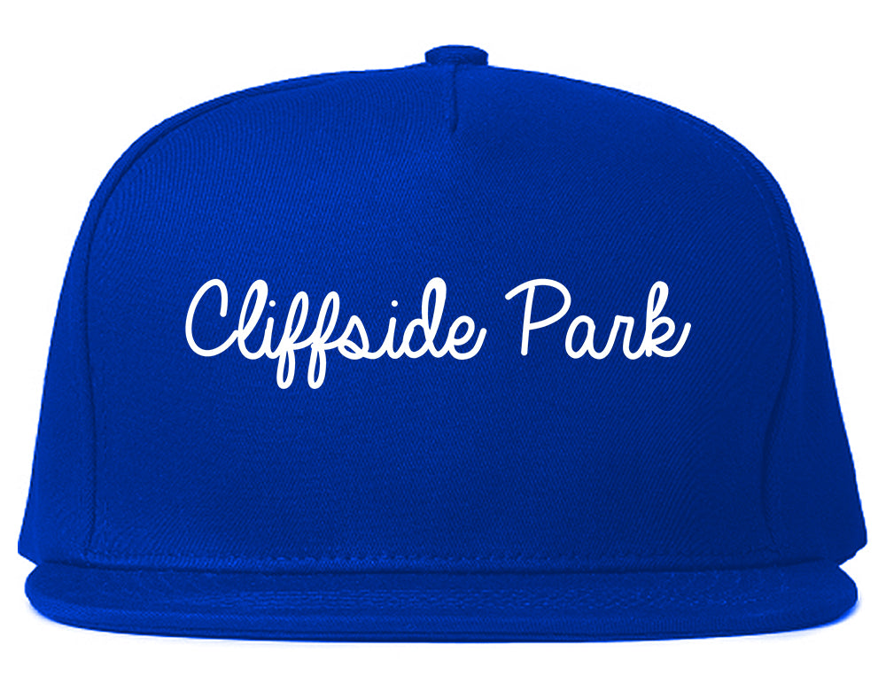 Cliffside Park New Jersey NJ Script Mens Snapback Hat Royal Blue
