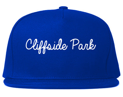 Cliffside Park New Jersey NJ Script Mens Snapback Hat Royal Blue