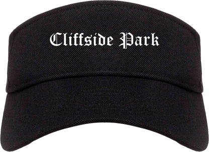 Cliffside Park New Jersey NJ Old English Mens Visor Cap Hat Black