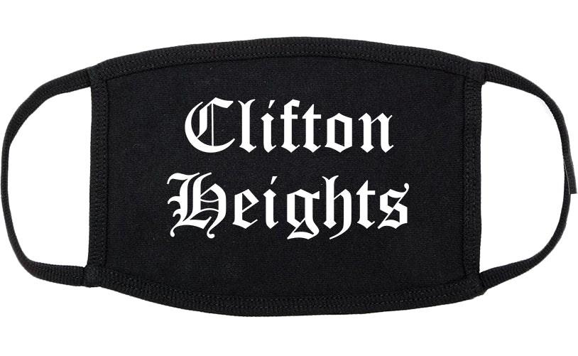 Clifton Heights Pennsylvania PA Old English Cotton Face Mask Black