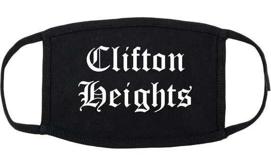 Clifton Heights Pennsylvania PA Old English Cotton Face Mask Black