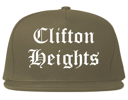 Clifton Heights Pennsylvania PA Old English Mens Snapback Hat Grey