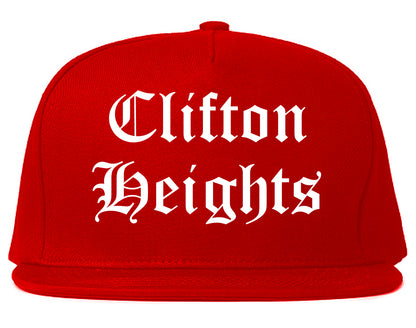 Clifton Heights Pennsylvania PA Old English Mens Snapback Hat Red