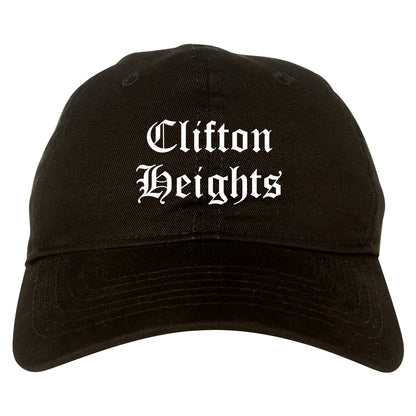 Clifton Heights Pennsylvania PA Old English Mens Dad Hat Baseball Cap Black