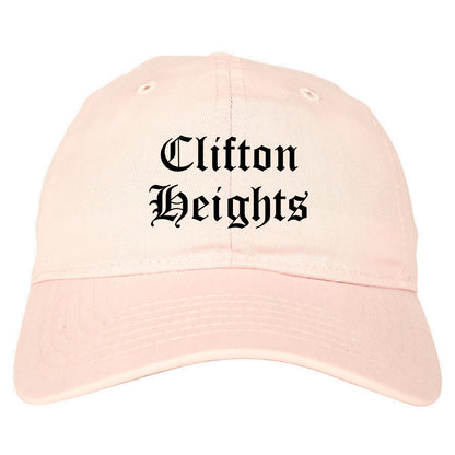 Clifton Heights Pennsylvania PA Old English Mens Dad Hat Baseball Cap Pink