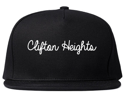 Clifton Heights Pennsylvania PA Script Mens Snapback Hat Black
