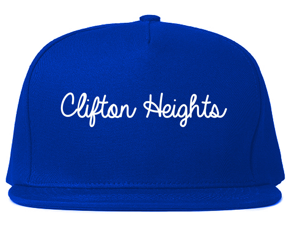 Clifton Heights Pennsylvania PA Script Mens Snapback Hat Royal Blue