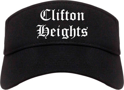 Clifton Heights Pennsylvania PA Old English Mens Visor Cap Hat Black