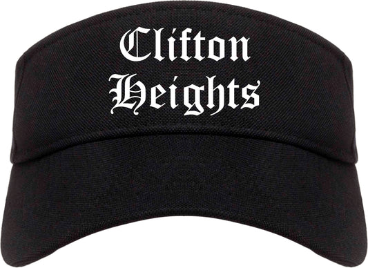 Clifton Heights Pennsylvania PA Old English Mens Visor Cap Hat Black