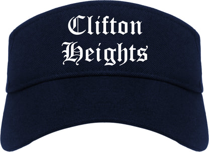 Clifton Heights Pennsylvania PA Old English Mens Visor Cap Hat Navy Blue