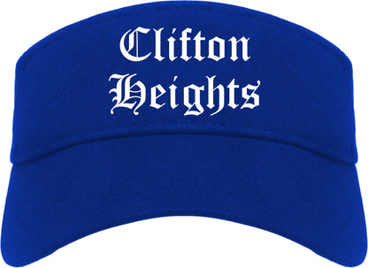 Clifton Heights Pennsylvania PA Old English Mens Visor Cap Hat Royal Blue
