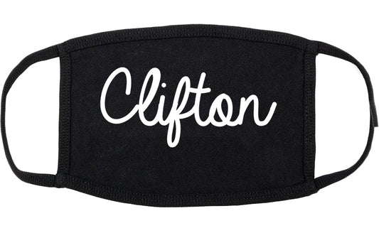 Clifton New Jersey NJ Script Cotton Face Mask Black