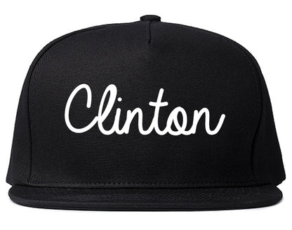Clinton Missouri MO Script Mens Snapback Hat Black