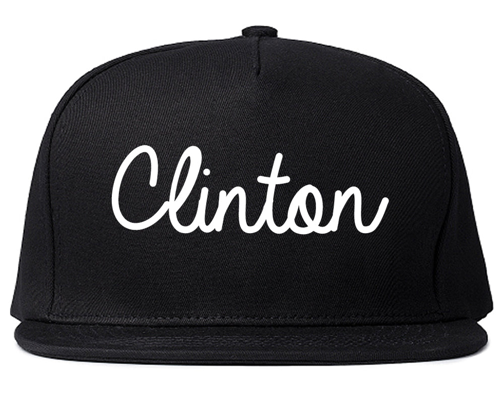 Clinton Tennessee TN Script Mens Snapback Hat Black