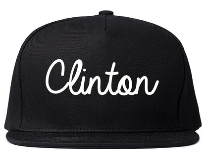 Clinton Tennessee TN Script Mens Snapback Hat Black
