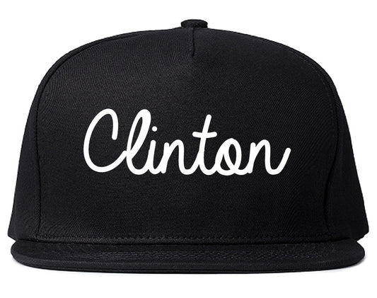Clinton Tennessee TN Script Mens Snapback Hat Black