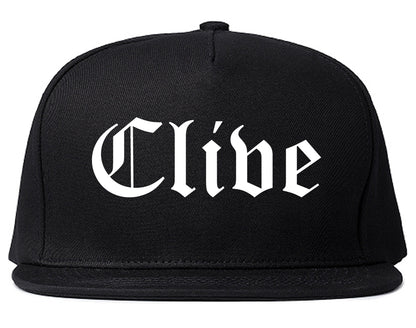 Clive Iowa IA Old English Mens Snapback Hat Black