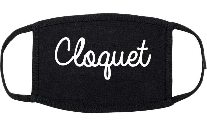 Cloquet Minnesota MN Script Cotton Face Mask Black