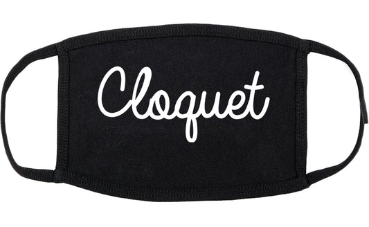 Cloquet Minnesota MN Script Cotton Face Mask Black