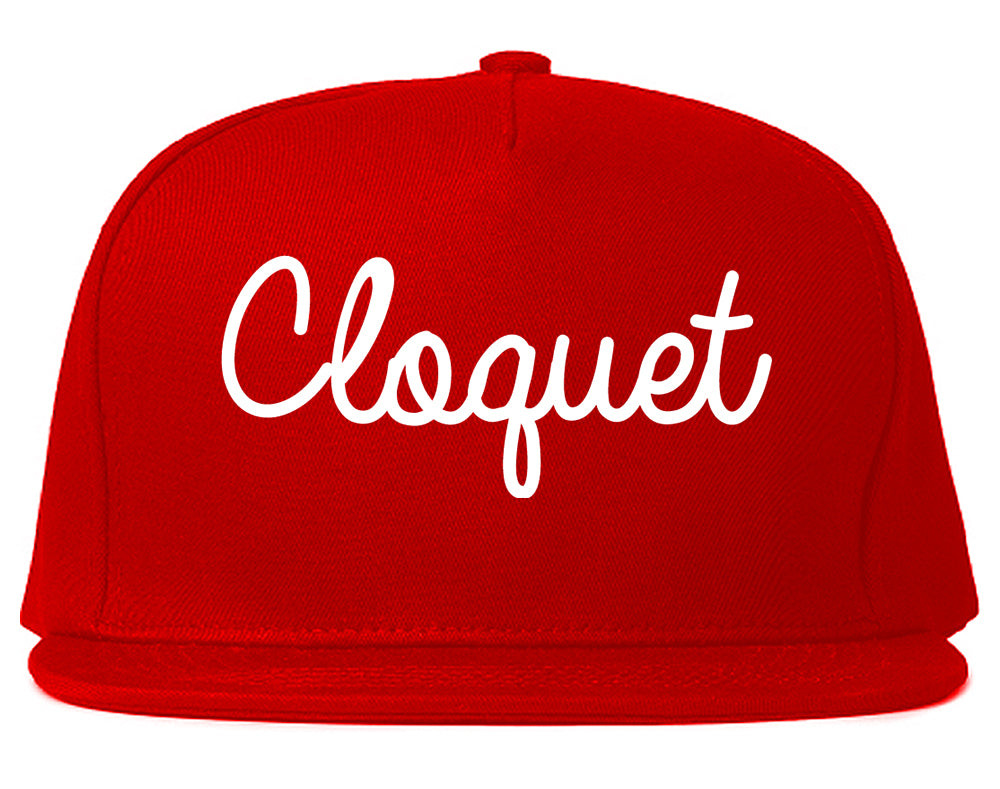 Cloquet Minnesota MN Script Mens Snapback Hat Red