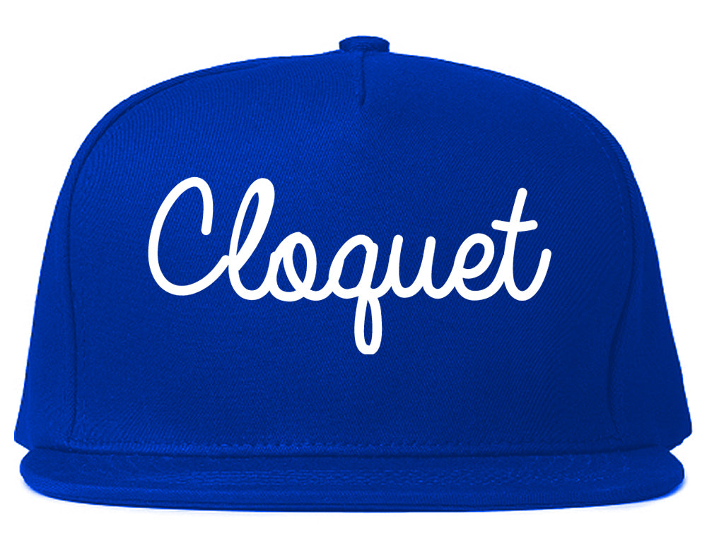 Cloquet Minnesota MN Script Mens Snapback Hat Royal Blue