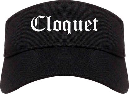 Cloquet Minnesota MN Old English Mens Visor Cap Hat Black