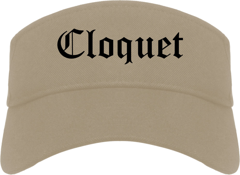 Cloquet Minnesota MN Old English Mens Visor Cap Hat Khaki