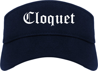 Cloquet Minnesota MN Old English Mens Visor Cap Hat Navy Blue